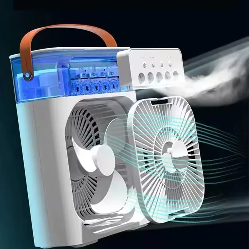 Stay Cool Anywhere: 3-in-1 Portable Air Conditioner, Fan & LED Night Light for Home & Office