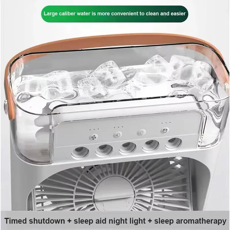 Stay Cool Anywhere: 3-in-1 Portable Air Conditioner, Fan & LED Night Light for Home & Office